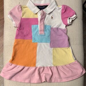 Ralph Lauren Kids Multicolor Patchwork Polo Dress
